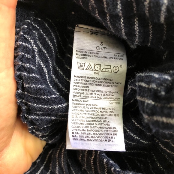 Gap Wide Leg Cropped Tie Waist Striped Pants✨ - Picture 4 of 6